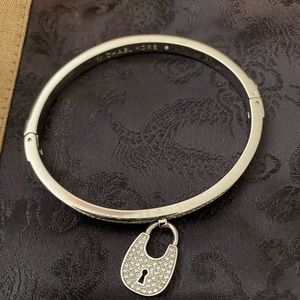 Rhinestone bracelet with lock charm